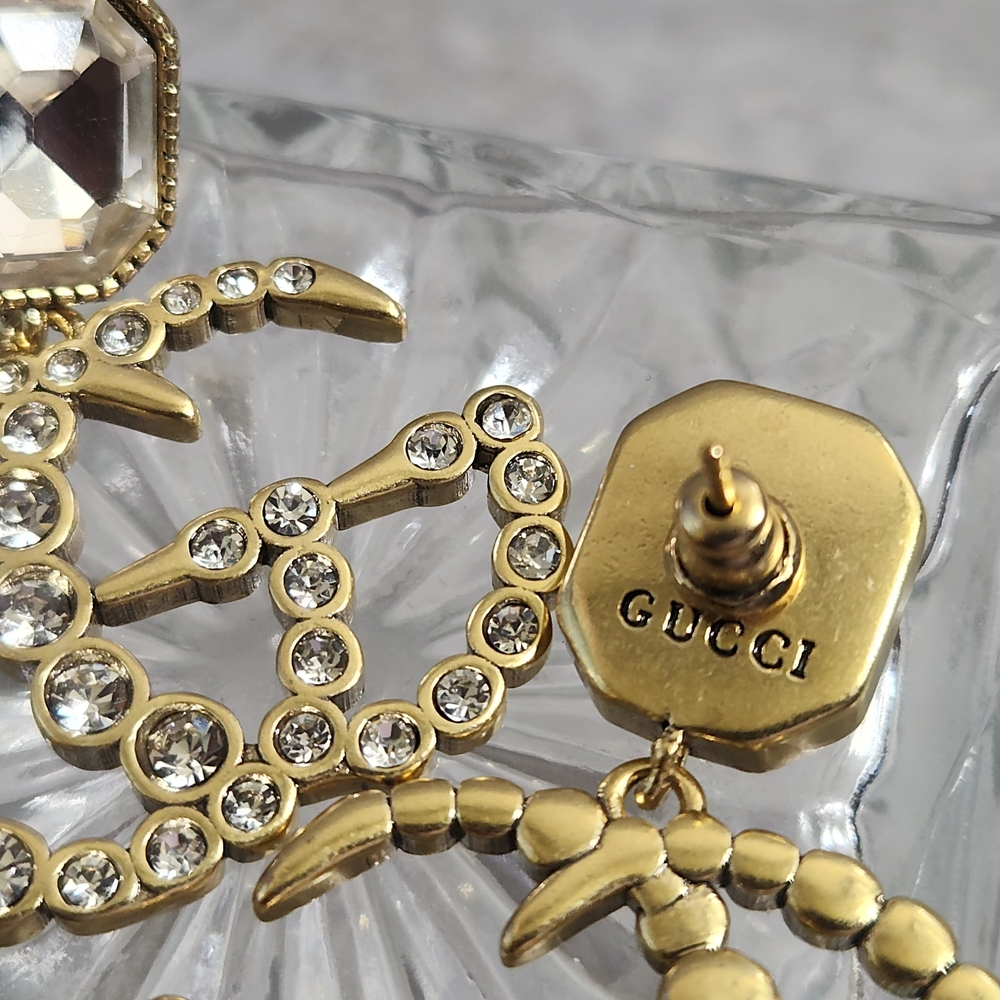 Gucci Gold Crystal Earrings✨️ - Picture 5 of 7